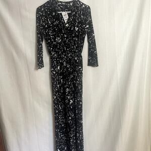 INC International Concepts Petite Black/White Jumpsuit